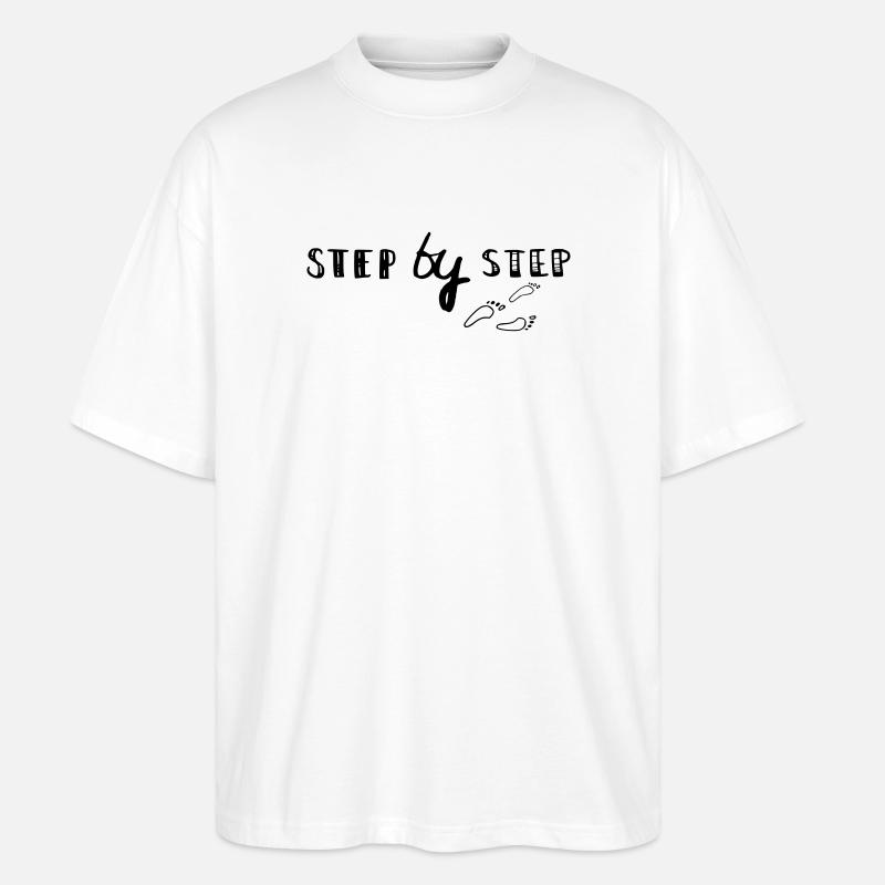 step by step - Stanley/Stella Oversized Unisex Organic T-shirt Blaster 2.0 - white