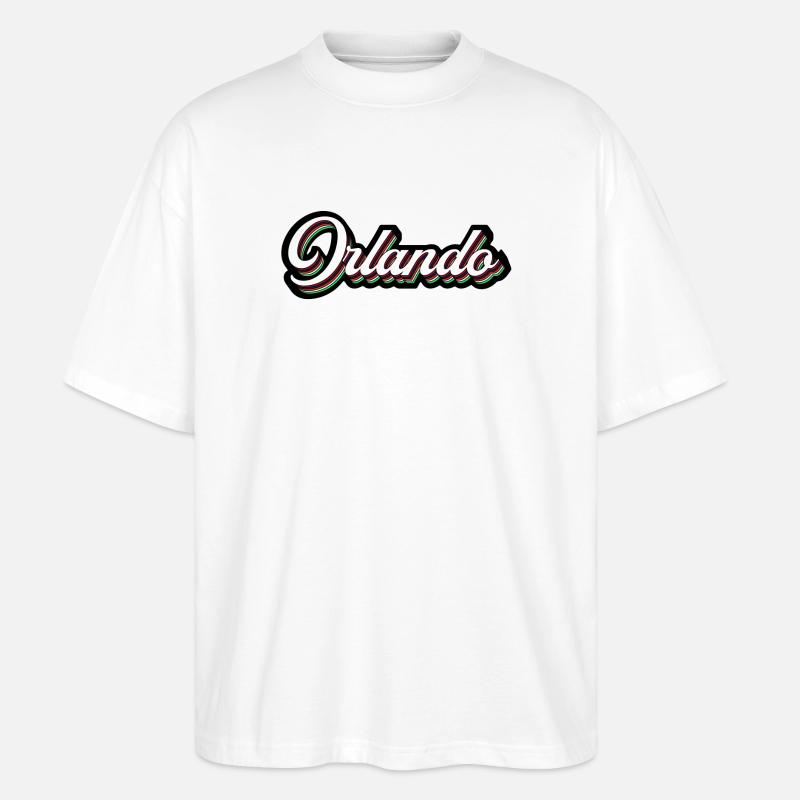 Orlando Rainbow Script - Stanley/Stella Oversized Unisex Bio T-Shirt Blaster 2.0 - Weiß
