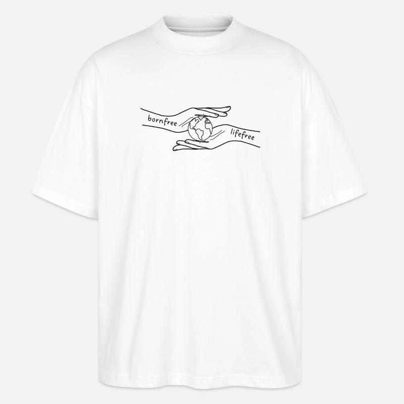 Erde in Händen: Schutz und Pflege - Stanley/Stella Oversized Unisex Bio T-Shirt Blaster 2.0 - Weiß