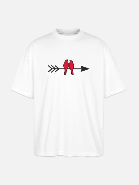verliebte Vögel - Stanley/Stella Oversized Unisex Bio T-Shirt Blaster 2.0 - Weiß