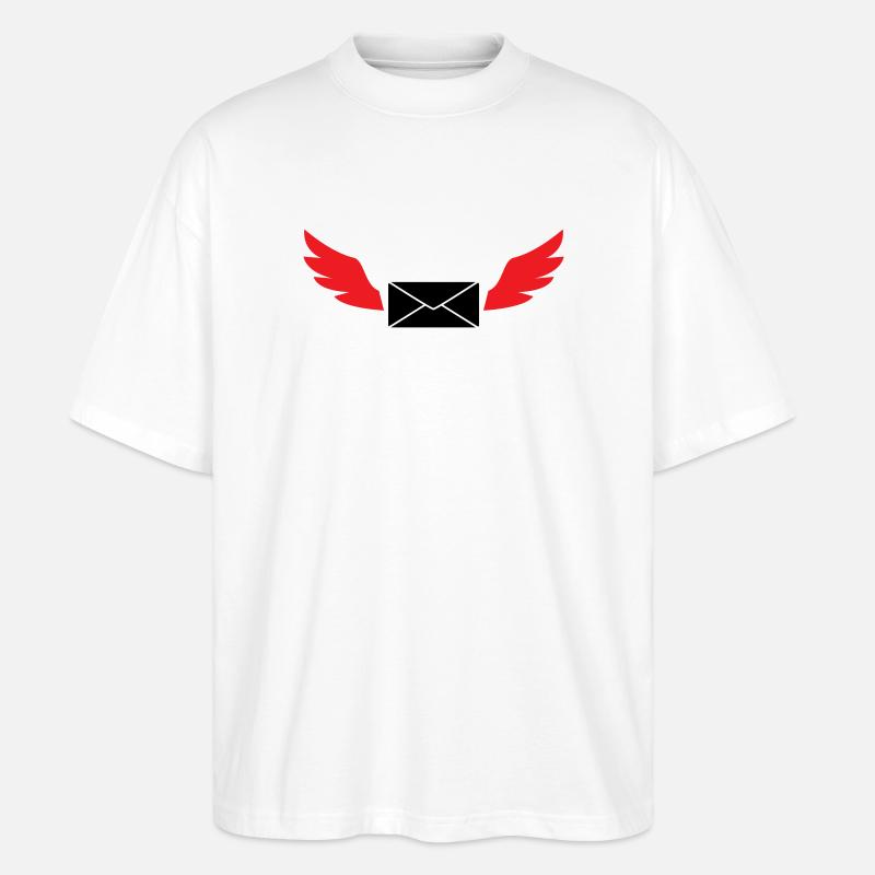 Express Mail Envelope Winged Post - Stanley/Stella Oversized Unisex Organic T-shirt Blaster 2.0 - white