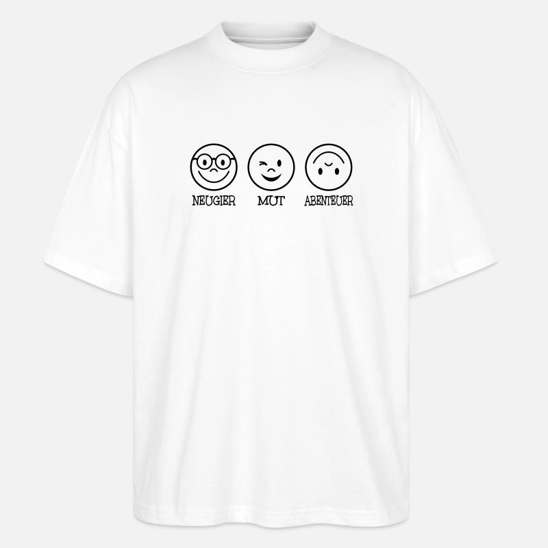 Neugier Mut Abenteuer - Stanley/Stella Oversized Unisex Bio T-Shirt Blaster 2.0 - Weiß