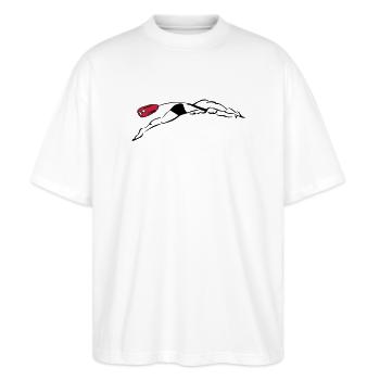 Rettungsschwimmer Tauch - Stanley/Stella Oversized Unisex Bio T-Shirt Blaster 2.0 - Weiß - Vorne - Alina (178cm) & Michal (187cm)