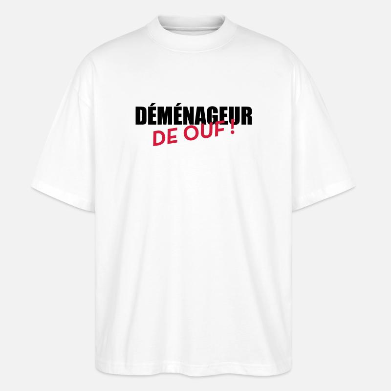 frachtführer / möbelpacker / mover / bewegen - Stanley/Stella Oversized Unisex Bio T-Shirt Blaster 2.0 - Weiß