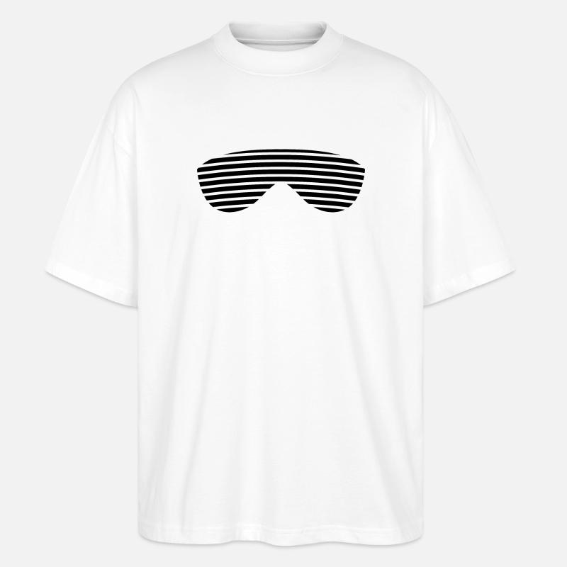 Brille schwarz gestreift - Stanley/Stella Oversized Unisex Bio T-Shirt Blaster 2.0 - Weiß