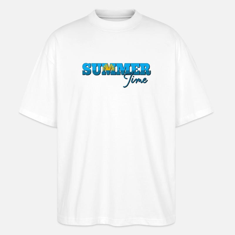 Summer Time - Stanley/Stella Oversized Unisex Bio T-Shirt Blaster 2.0 - Weiß