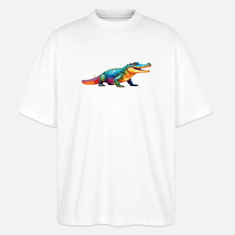 kroko_poly4 - Stanley/Stella Oversized Unisex Bio T-Shirt Blaster 2.0 - Weiß