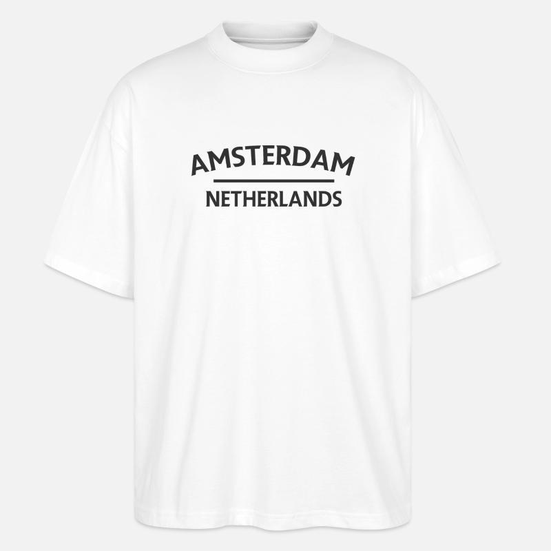 Textdesign Amsterdam – Pays-Bas - T-shirt bio Blaster 2.0 coupe oversize Stanley/Stella Unisexe - blanc