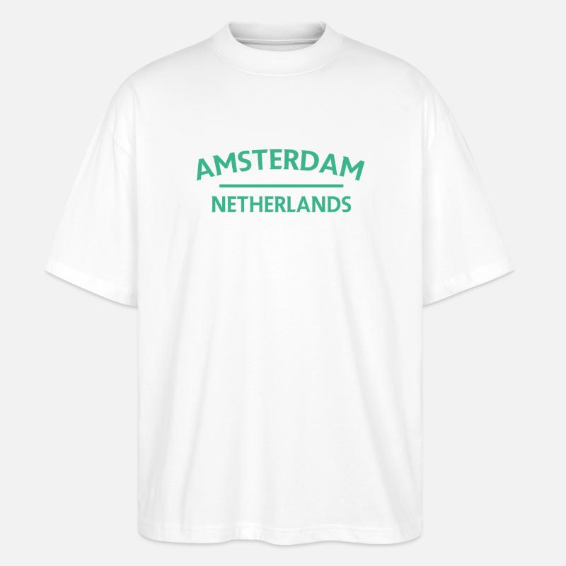 Textdesign Amsterdam – Pays-Bas - T-shirt bio Blaster 2.0 coupe oversize Stanley/Stella Unisexe - blanc