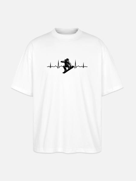 Snowboard motif with recognition value - Stanley/Stella Oversized Unisex Organic T-shirt Blaster 2.0 - white