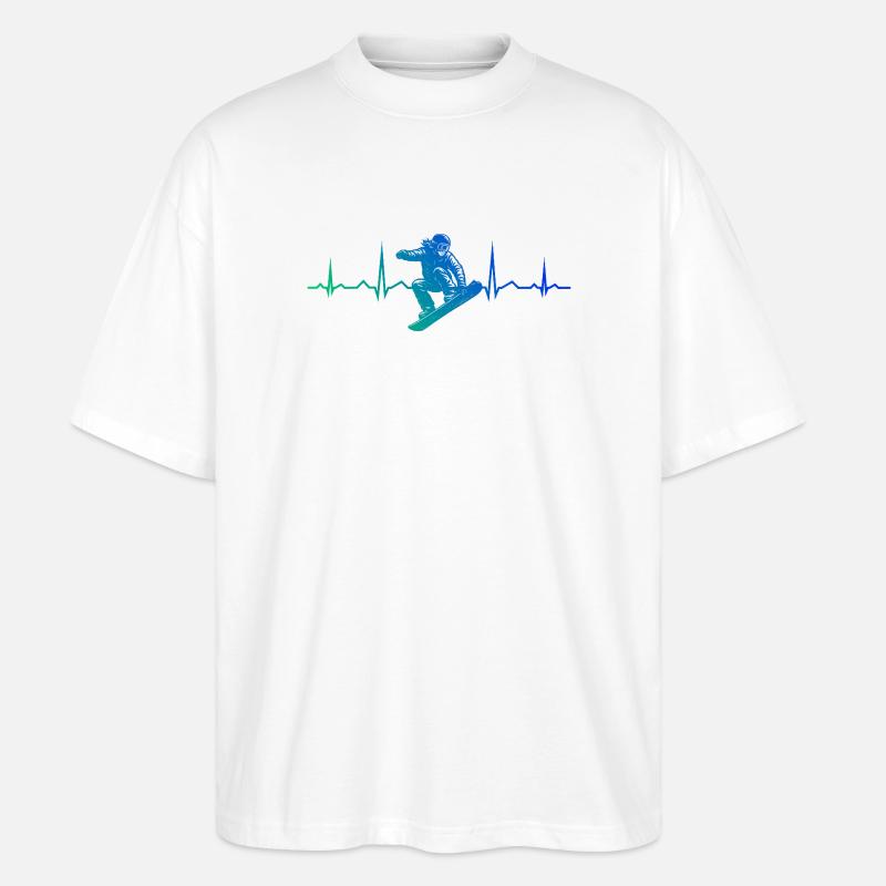 Conception compacte de snowboard pour snowboard - T-shirt bio Blaster 2.0 coupe oversize Stanley/Stella Unisexe - blanc