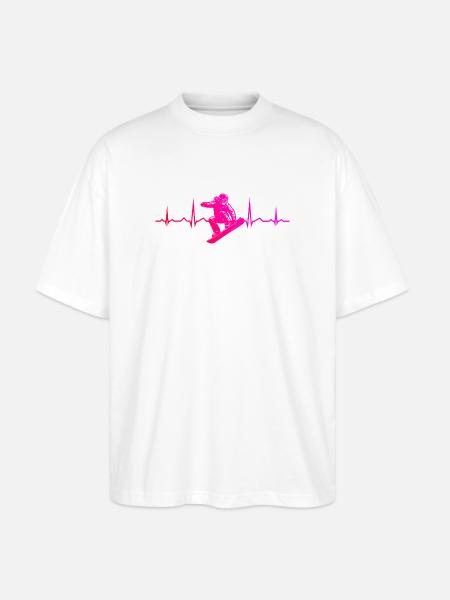 Klare Snowboard Botschaft - Stanley/Stella Oversized Unisex Bio T-Shirt Blaster 2.0 - Weiß