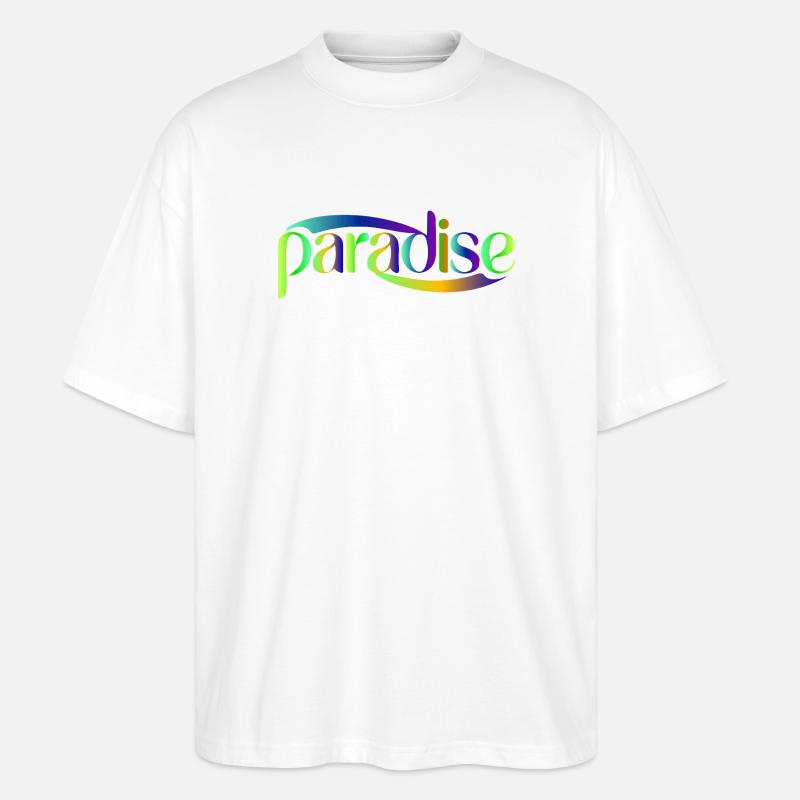 Paradise Rainbow Skriptdesign - Stanley/Stella Oversized Unisex Bio T-Shirt Blaster 2.0 - Weiß