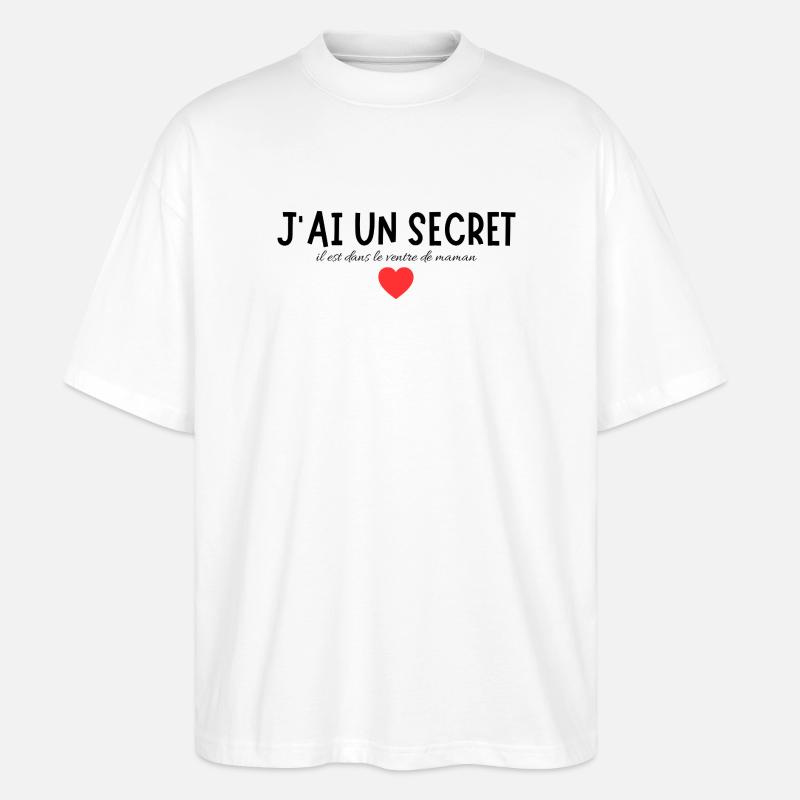Secret message with an affectionate symbol - Stanley/Stella Oversized Unisex Organic T-shirt Blaster 2.0 - white