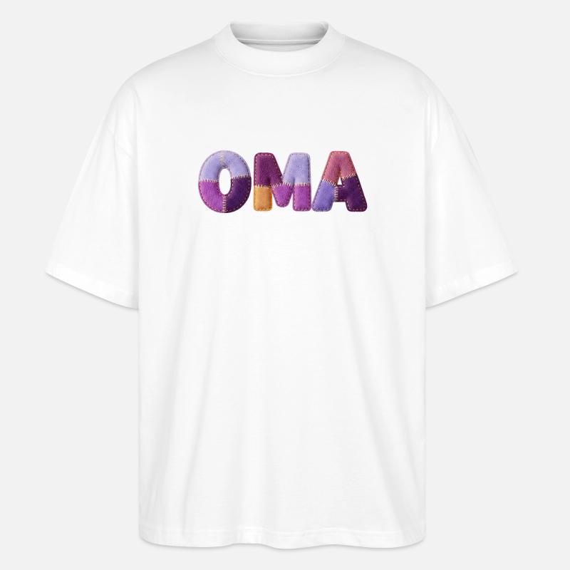 Grand-mère Patchwork Letters : Tendance majeure - T-shirt bio Blaster 2.0 coupe oversize Stanley/Stella Unisexe - blanc