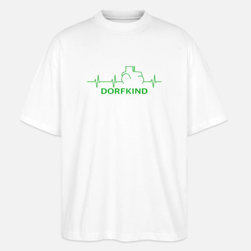 Traktor Dorfkind Herzschlag Bauernhof - Stanley/Stella Oversized Unisex Bio T-Shirt Blaster 2.0 - Weiß