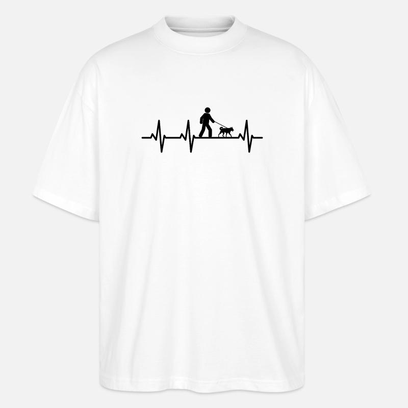 Hundehalter Herzklopfen - Stanley/Stella Oversized Unisex Bio T-Shirt Blaster 2.0 - Weiß