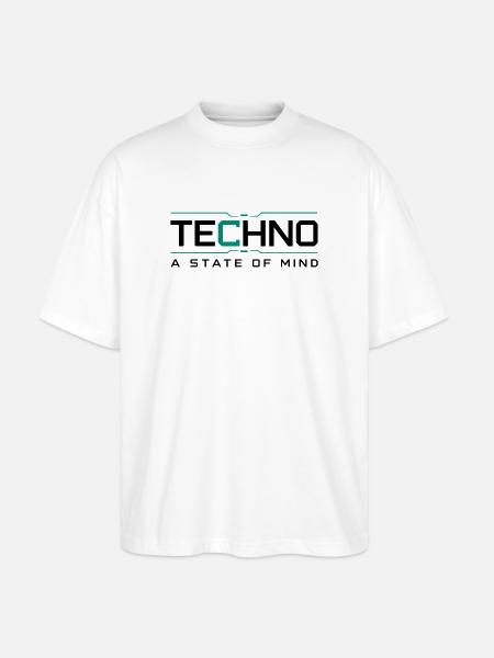 Techno - A State of Mind - Stanley/Stella Oversized Unisex Organic T-shirt Blaster 2.0 - white