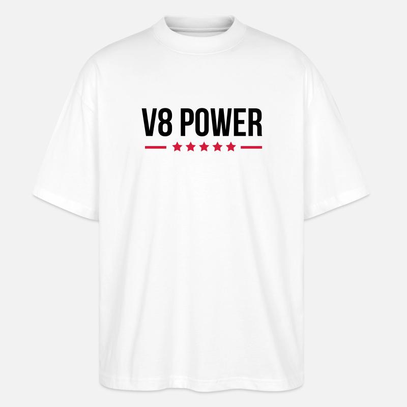 V8 Power - Stanley/Stella Oversized Unisex Bio T-Shirt Blaster 2.0 - Weiß