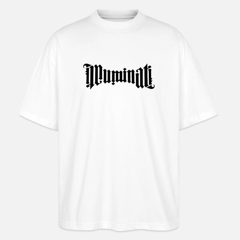 Ambigramm Illuminati - Stanley/Stella Oversized Unisex Bio T-Shirt Blaster 2.0 - Weiß