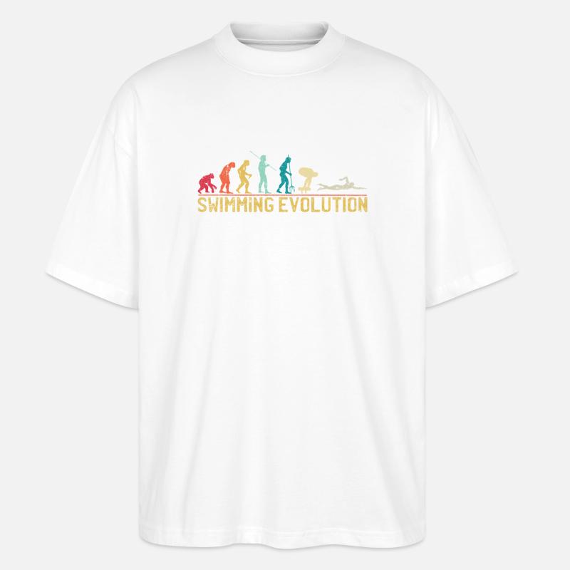 Illustration de l'évolution de la natation - T-shirt bio Blaster 2.0 coupe oversize Stanley/Stella Unisexe - blanc