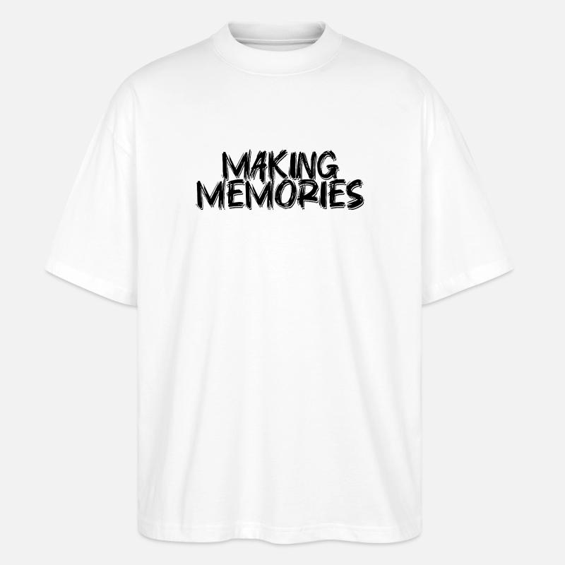 Création de souvenirs : conception d’écriture manuscrite - T-shirt bio Blaster 2.0 coupe oversize Stanley/Stella Unisexe - blanc