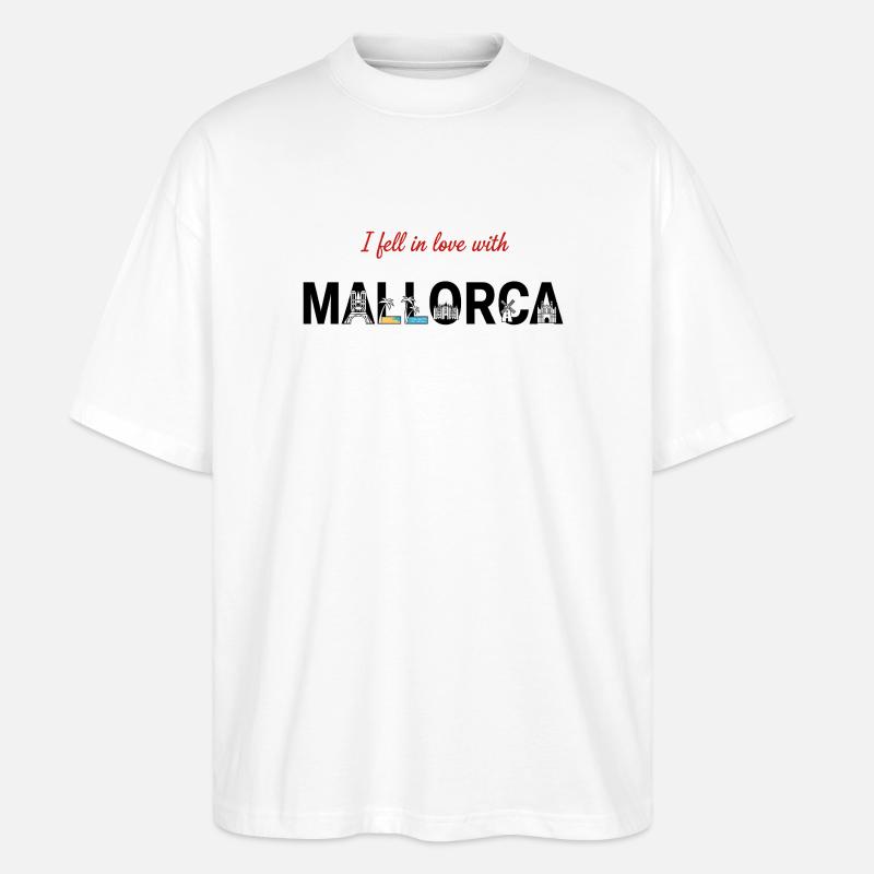 Mallorca Liebe – Insel-Feeling & Skyline Design - Stanley/Stella Oversized Unisex Bio T-Shirt Blaster 2.0 - Weiß