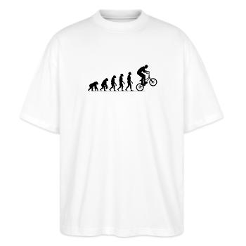 Autocollant de maillot BMX Evolution pour BMX Rider - T-shirt bio Blaster 2.0 coupe oversize Stanley/Stella Unisexe - blanc - Devant - Alina (178cm) & Michal (187cm)