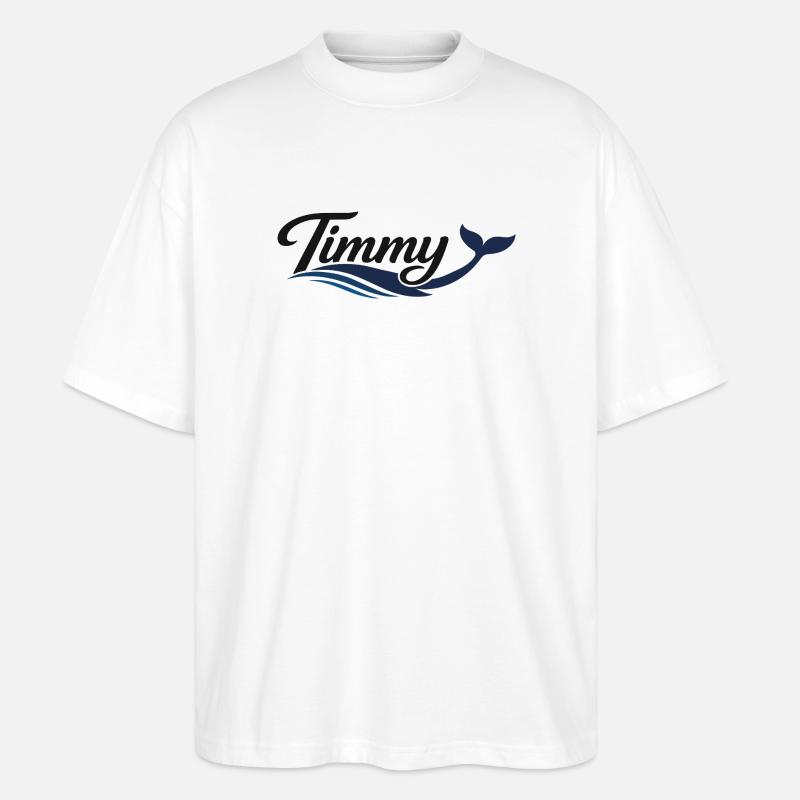 Timmy Wal Ondes typographiques - T-shirt bio Blaster 2.0 coupe oversize Stanley/Stella Unisexe - blanc