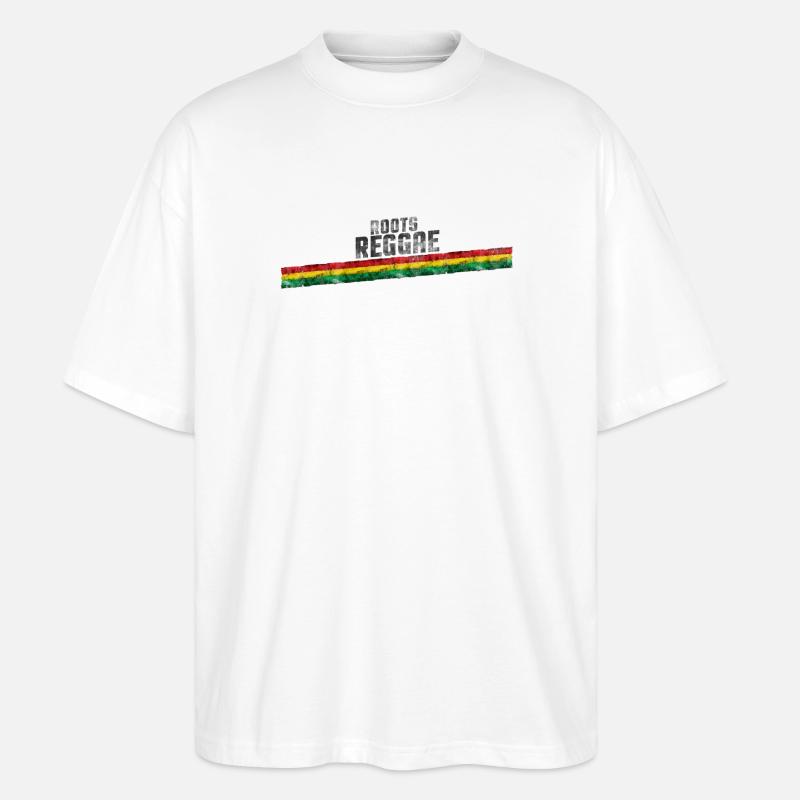 Roots Reggae Farbverlauf Design - Stanley/Stella Oversized Unisex Bio T-Shirt Blaster 2.0 - Weiß