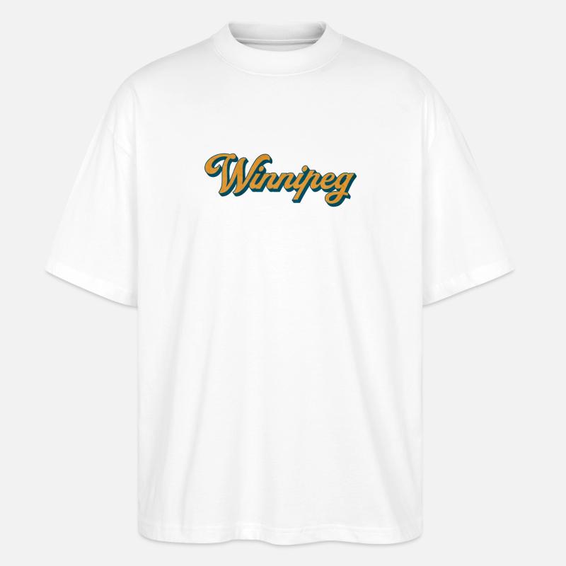 Winnipeg Retro Script - Stanley/Stella Oversized Unisex Bio T-Shirt Blaster 2.0 - Weiß