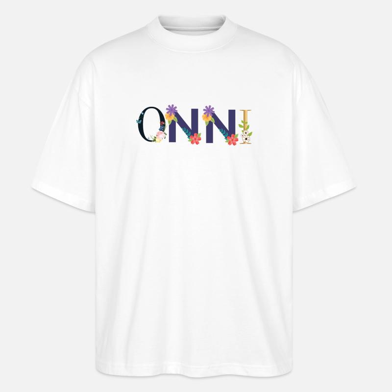 ONNI Name mit Blumen geschmückt - Stanley/Stella Oversized Unisex Bio T-Shirt Blaster 2.0 - Weiß