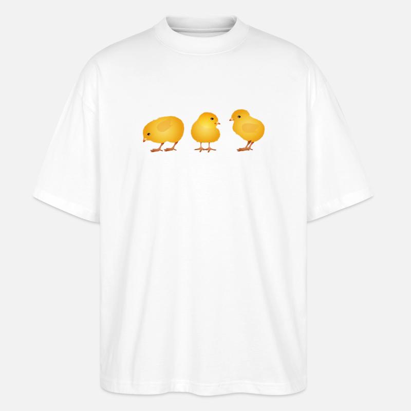 Chick – Cute Spring and Easter Motif - Stanley/Stella Oversized Unisex Organic T-shirt Blaster 2.0 - white