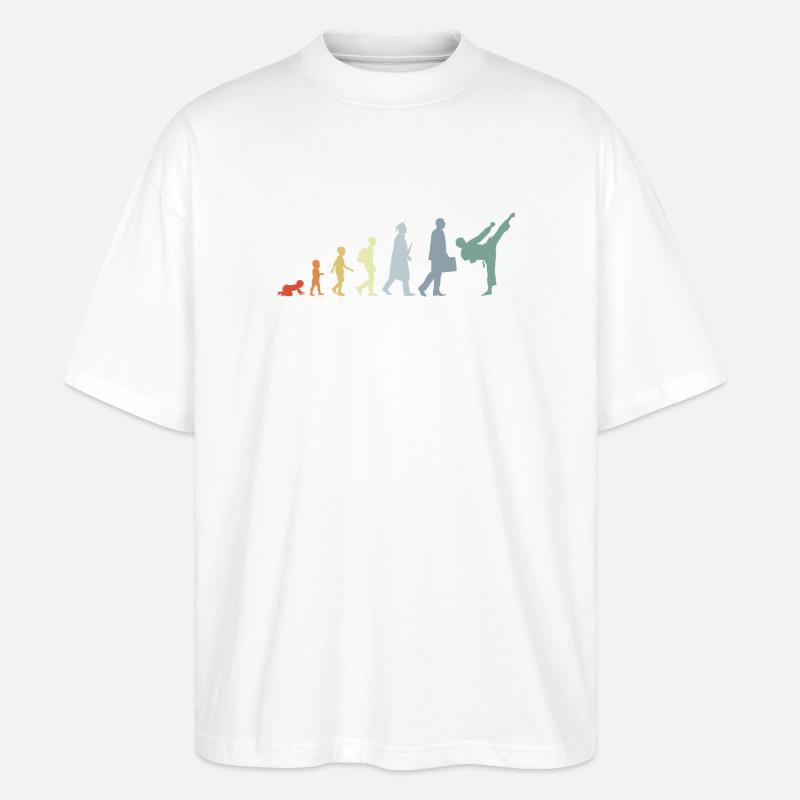 Retro Karateka Evolution - Stanley/Stella Oversized Unisex Bio T-Shirt Blaster 2.0 - Weiß
