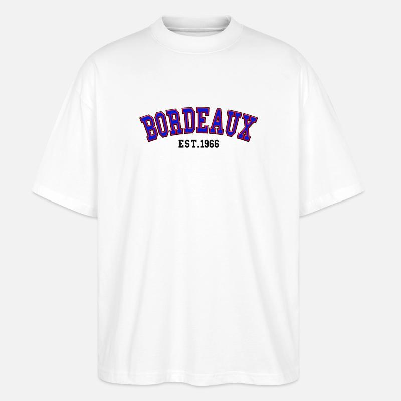 Bordeaux Est. 1966 - Stanley/Stella Oversized Unisex Organic T-shirt Blaster 2.0 - white