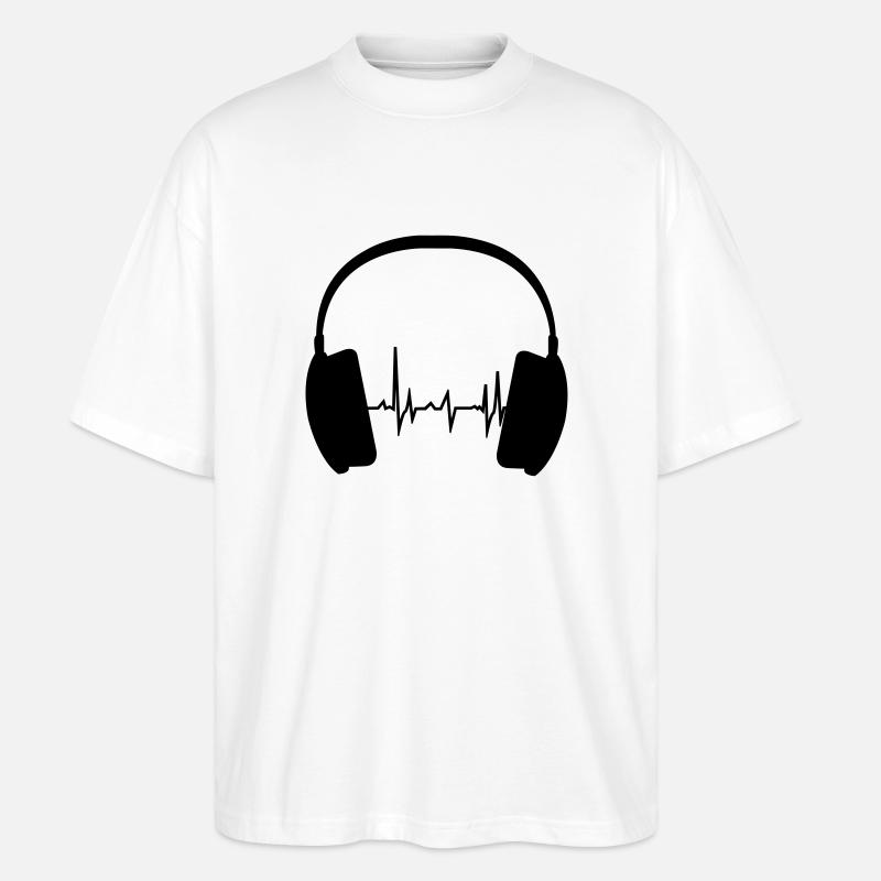 Écouteurs et Beat - T-shirt bio Blaster 2.0 coupe oversize Stanley/Stella Unisexe - blanc