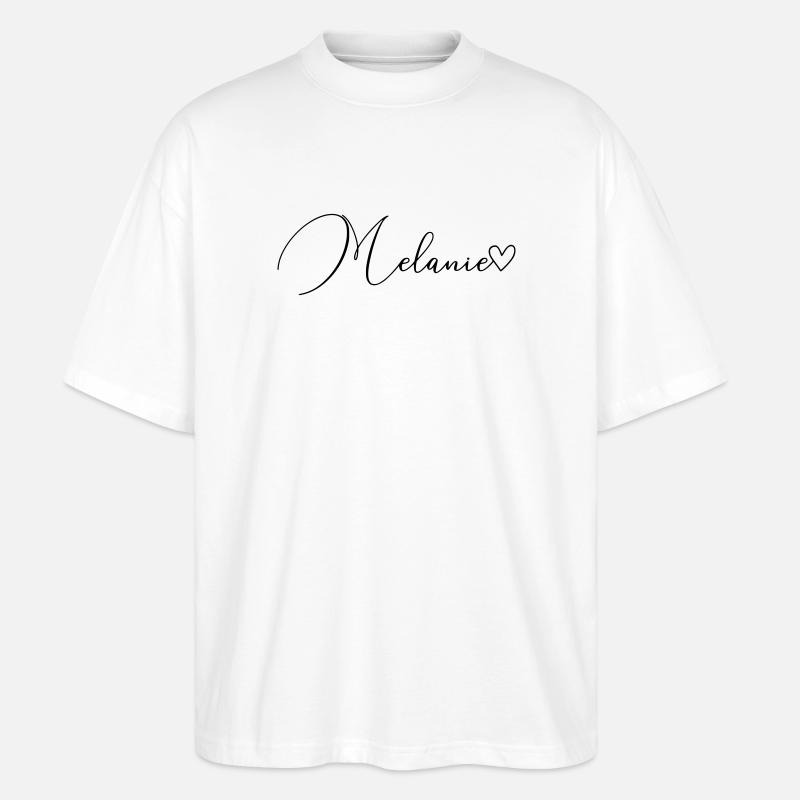 Melanie Name Vorname Mädchen - Stanley/Stella Oversized Unisex Bio T-Shirt Blaster 2.0 - Weiß