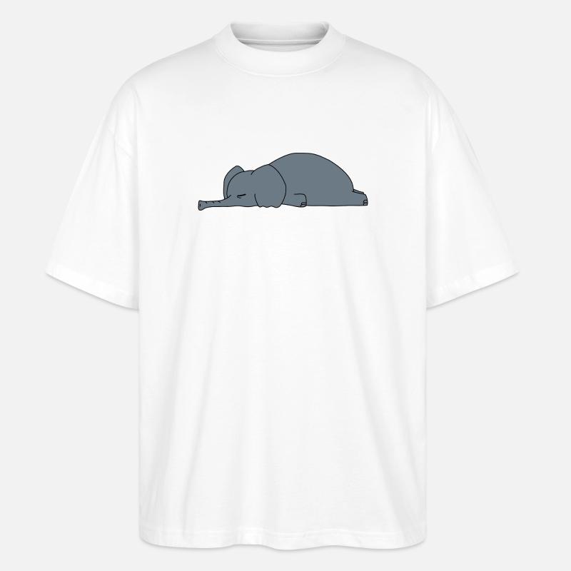 Fauler Elefant Schlaft Lustiger Sarkasmus Tierdesign - Stanley/Stella Oversized Unisex Bio T-Shirt Blaster 2.0 - Weiß