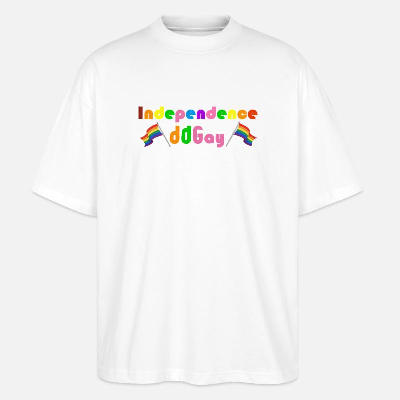Unabhängigkeit Schwuler Regenbogen - Stanley/Stella Oversized Unisex Bio T-Shirt Blaster 2.0 - Weiß