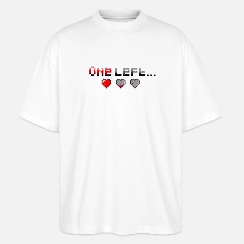 Pixel Art One Heart Left - Stanley/Stella Oversized Unisex Bio T-Shirt Blaster 2.0 - Weiß