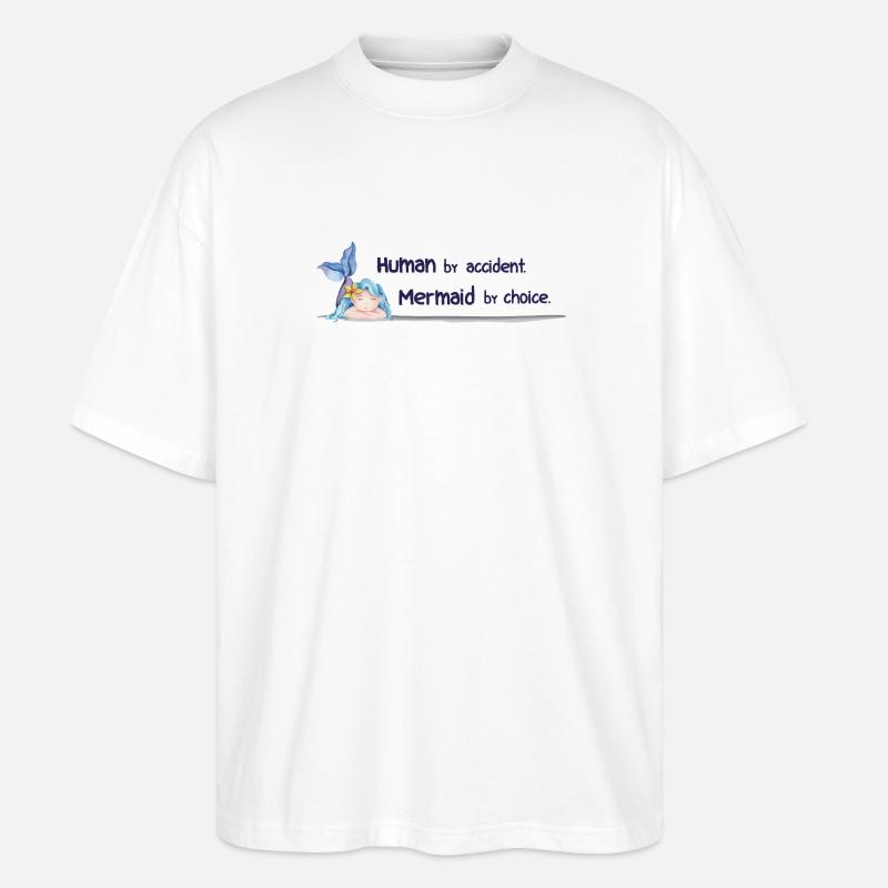 Havfrue efter eget valg – Magisk akvarel-udtryk - Stanley/Stella Oversize Unisex Øko T-shirt Blaster 2.0 - hvid