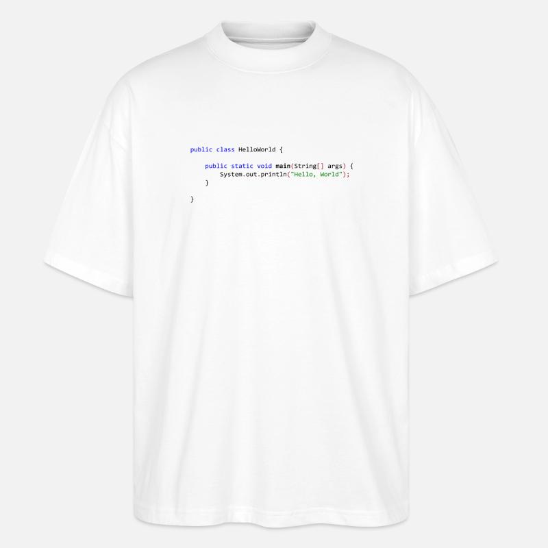 Hello World in Java - Stanley/Stella Oversized Unisex Organic T-shirt Blaster 2.0 - white