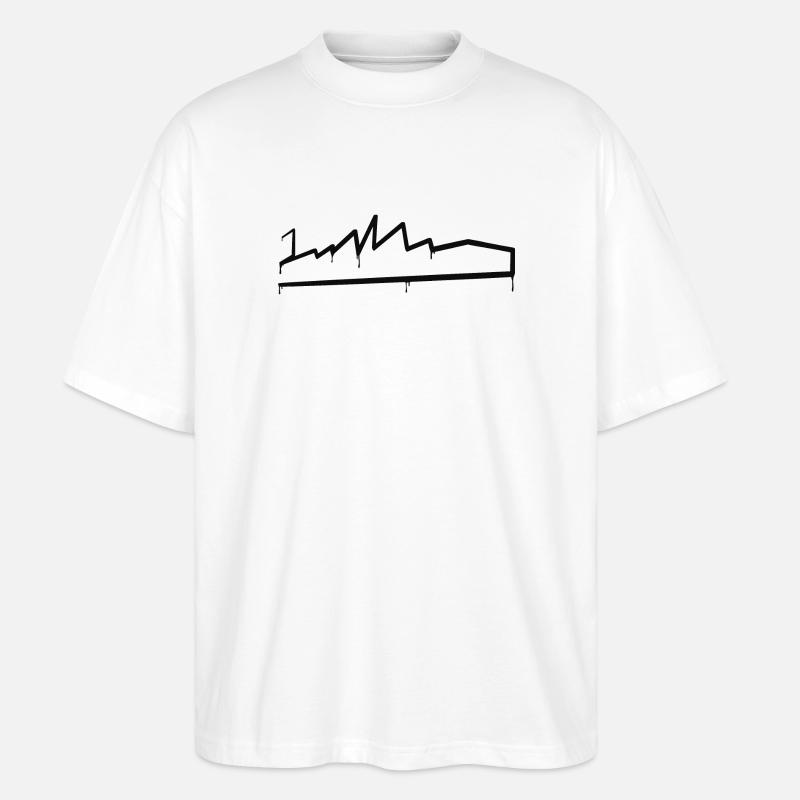 Silhouette urbaine avec rangée de dentelle - T-shirt bio Blaster 2.0 coupe oversize Stanley/Stella Unisexe - blanc