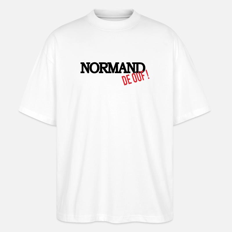 Normand de ouf (noir) - T-shirt bio Blaster 2.0 coupe oversize Stanley/Stella Unisexe - blanc