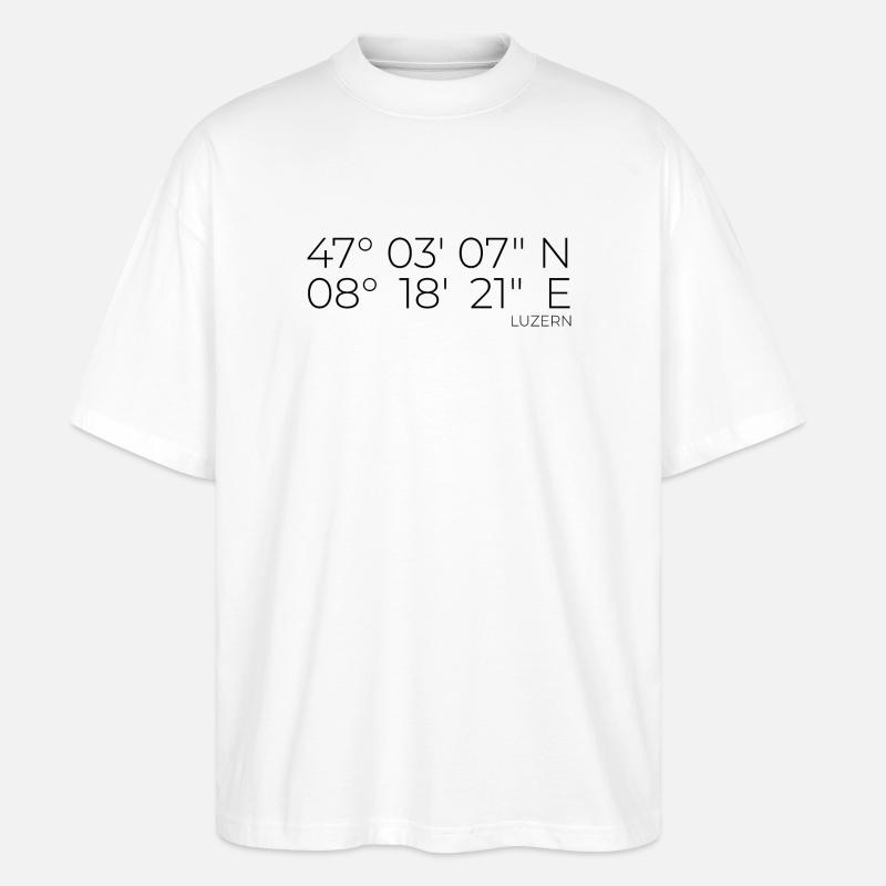 Coordinates Lucerne - Stanley/Stella Oversized Unisex Organic T-shirt Blaster 2.0 - white