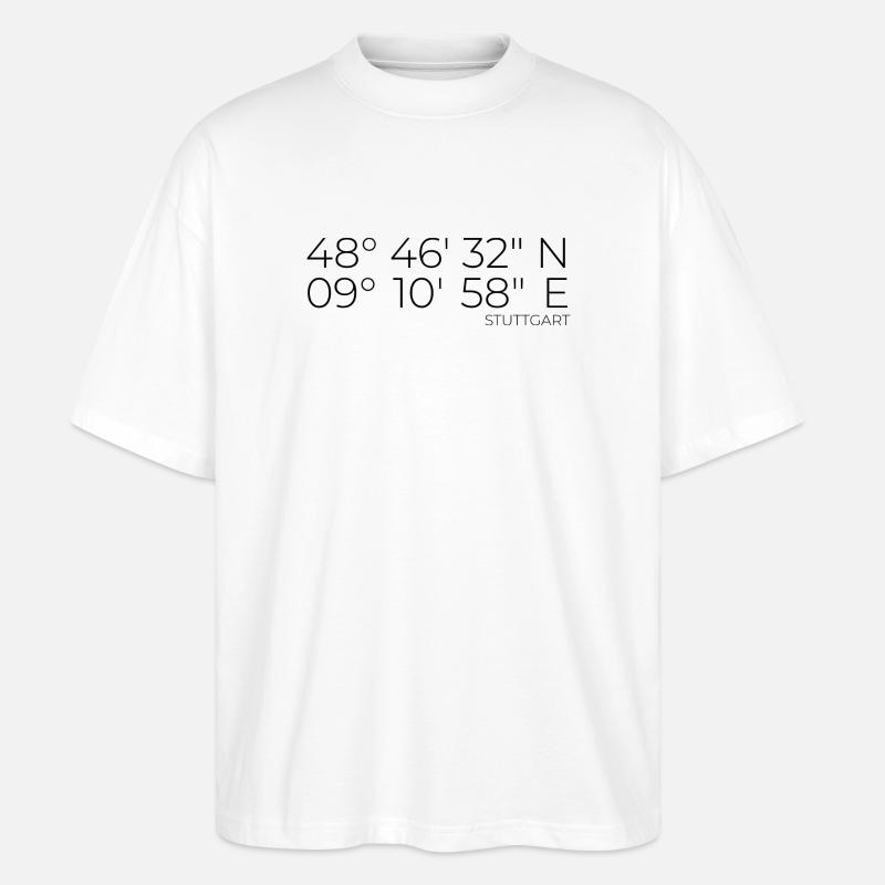 Koordinaten Stuttgart - Stanley/Stella Oversized Unisex Bio T-Shirt Blaster 2.0 - Weiß