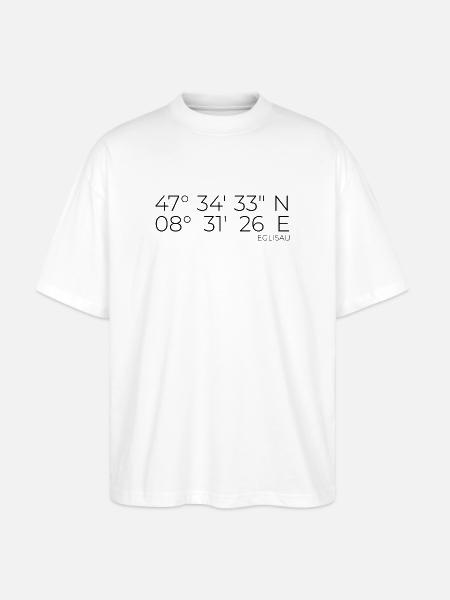 coordonnées Eglisau, Suisse - T-shirt bio Blaster 2.0 coupe oversize Stanley/Stella Unisexe - blanc