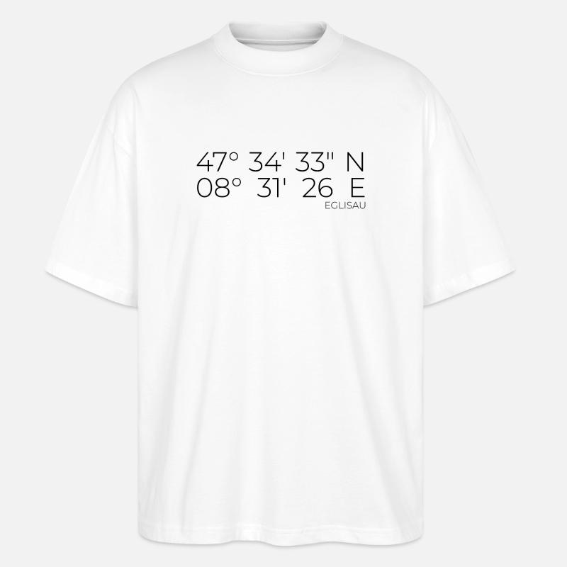 coordonnées Eglisau, Suisse - T-shirt bio Blaster 2.0 coupe oversize Stanley/Stella Unisexe - blanc