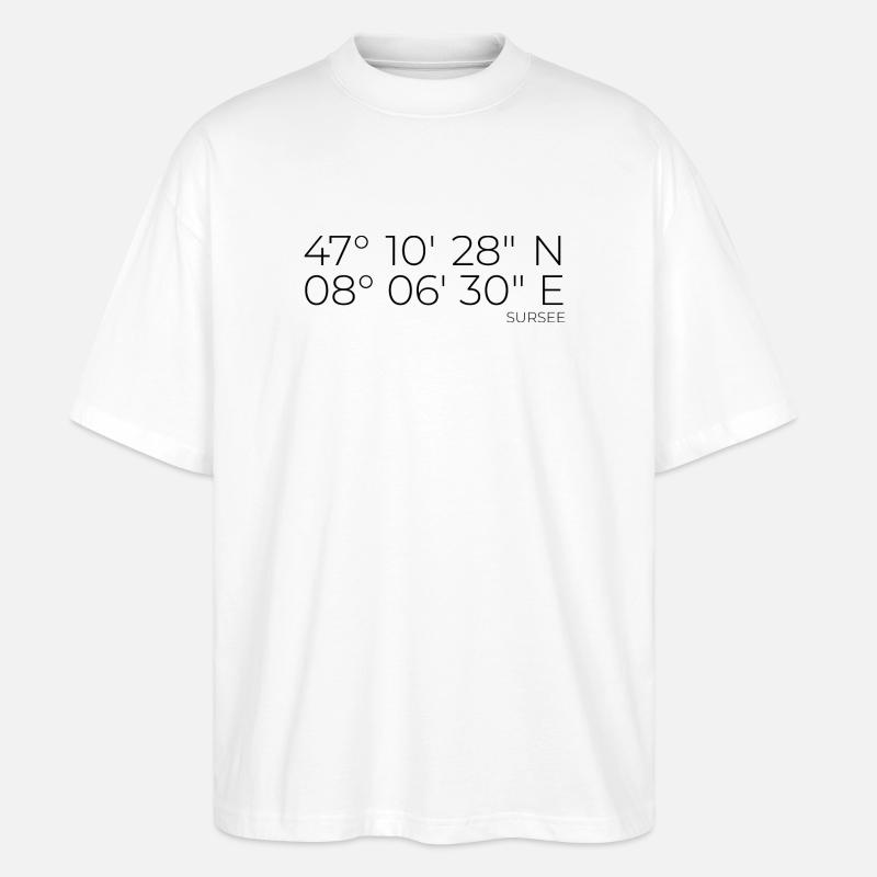 coordonnées Sursee, Suisse - T-shirt bio Blaster 2.0 coupe oversize Stanley/Stella Unisexe - blanc