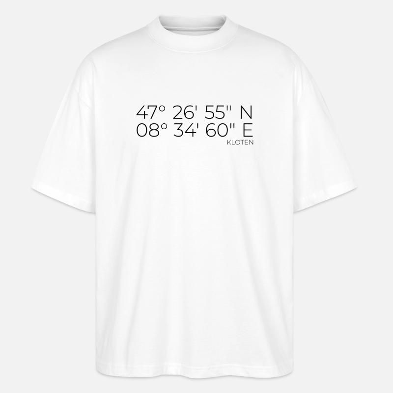 coordonnées Kloten, Suisse - T-shirt bio Blaster 2.0 coupe oversize Stanley/Stella Unisexe - blanc